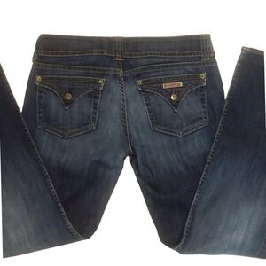 Hudson Jeans Low Rise Bootcut Triangle Flap Pocket Dark Blue Wash Size31 USA Y2K